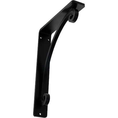 Ekena Millwork Legacy Wrought Iron Bracket, (Single center brace), Powder Coated Black 1 1/2"W x 5 1/2"D x 8"H BKTM01X05X08SLE